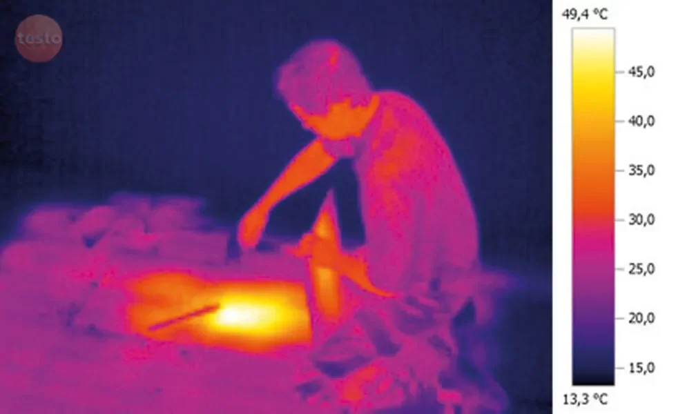 a picture taken with a thermal imaging camera showing radiation